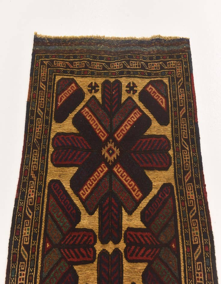 Detail image of 2' 8 x 4' 3 Hand Knotted Sumak Wool Rug