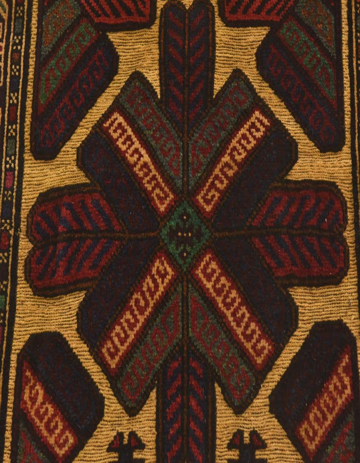 Detail image of 2' 8 x 4' 3 Hand Knotted Sumak Wool Rug