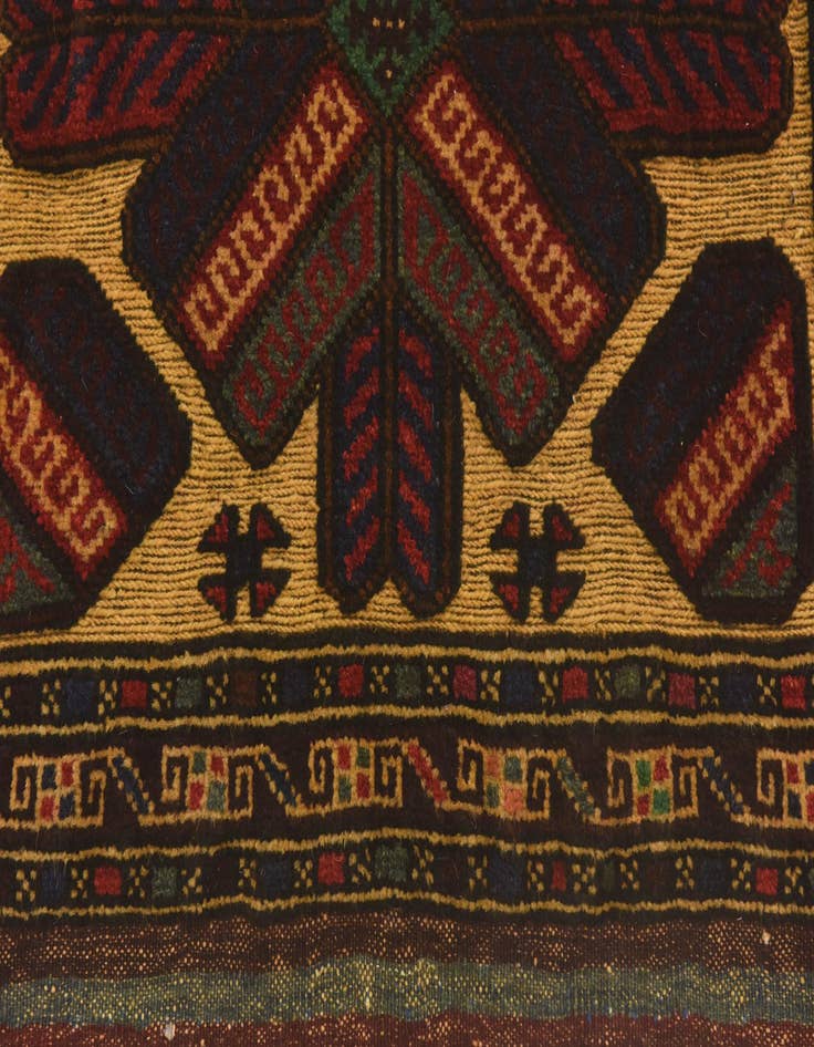 Detail image of 2' 8 x 4' 3 Hand Knotted Sumak Wool Rug