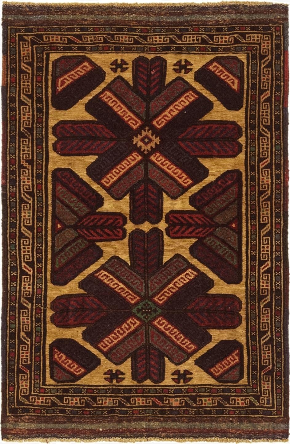 2' 8 x 4' 3  Hand Knotted Sumak Wool Rug