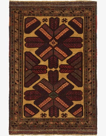 2' 8 x 4' 3 Hand Knotted Sumak Wool Rug
