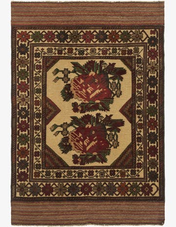 4' 2 x 6' Hand Knotted Sumak Wool Rug
