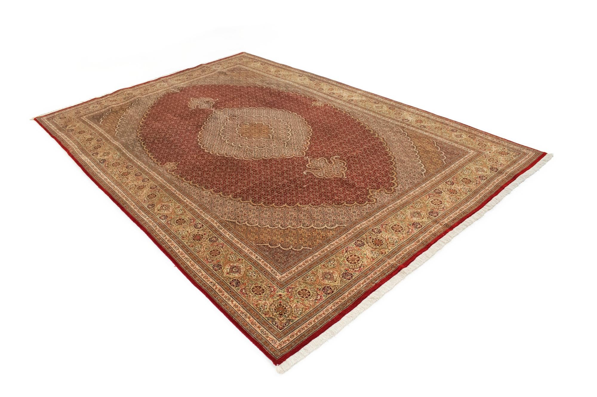 6' 7 x 9' 7 Hand Knotted Tabriz Mahi Persian Rug