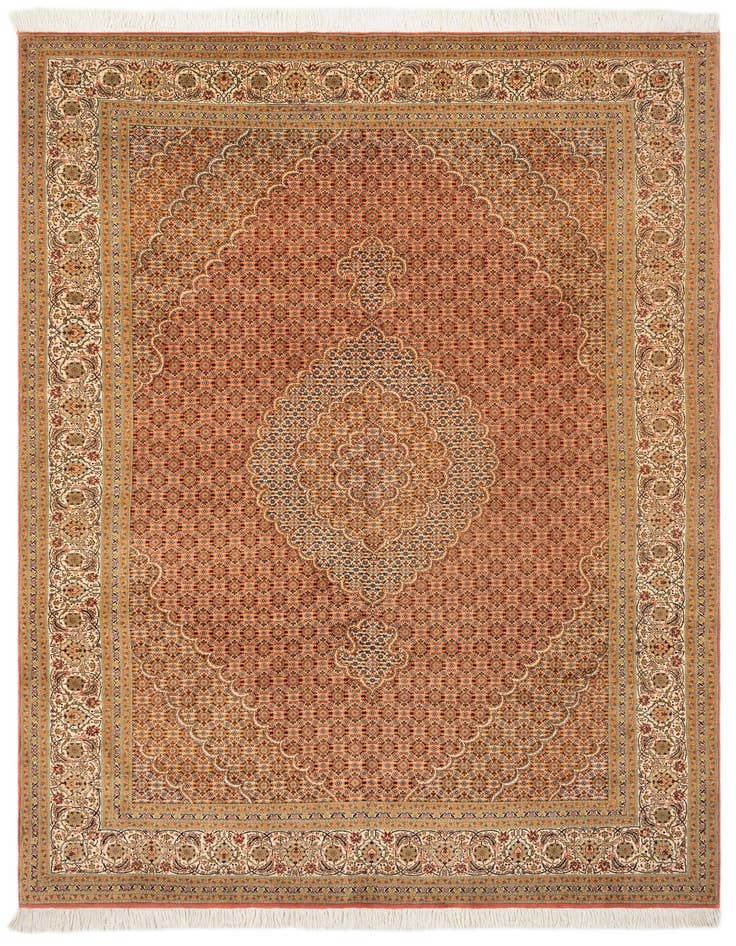 Detail image of 6' 7 x 9' 9 Hand Knotted Tabriz Mahi Persian Rug