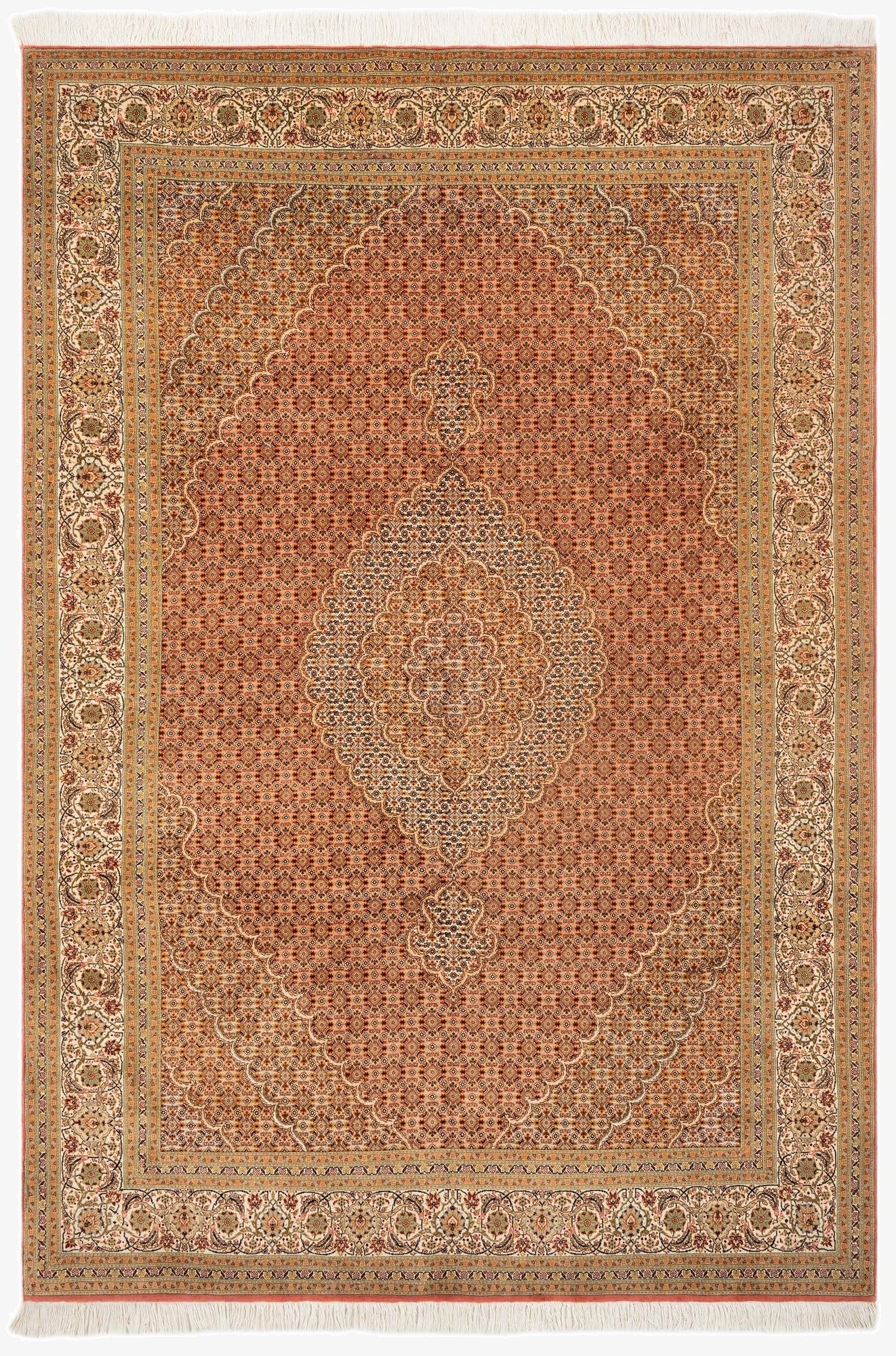 6' 7 x 9' 9  Hand Knotted Tabriz Mahi Persian Rug