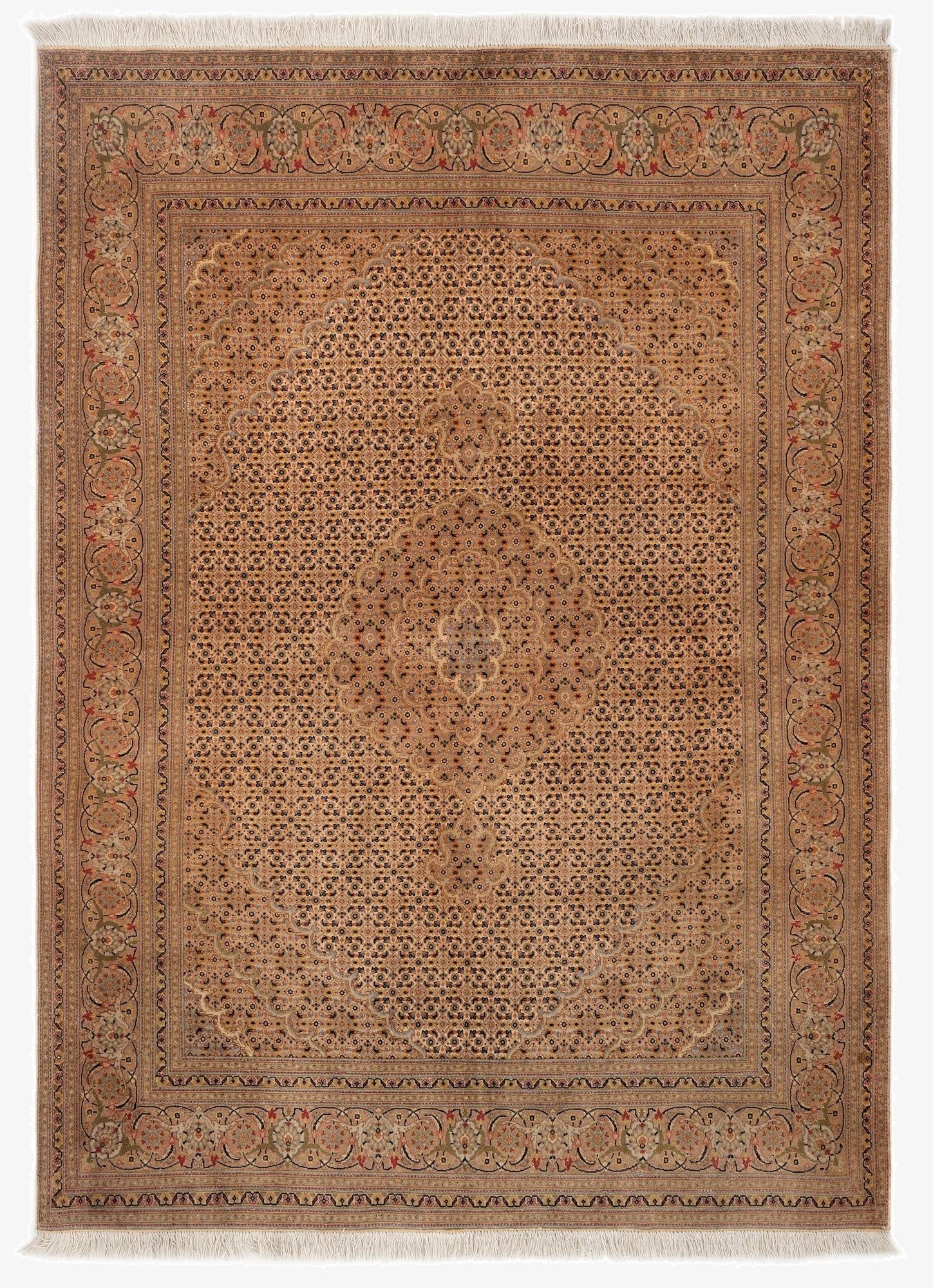 4' 11 x 6' 7  Hand Knotted Tabriz Mahi Persian Wool Rug