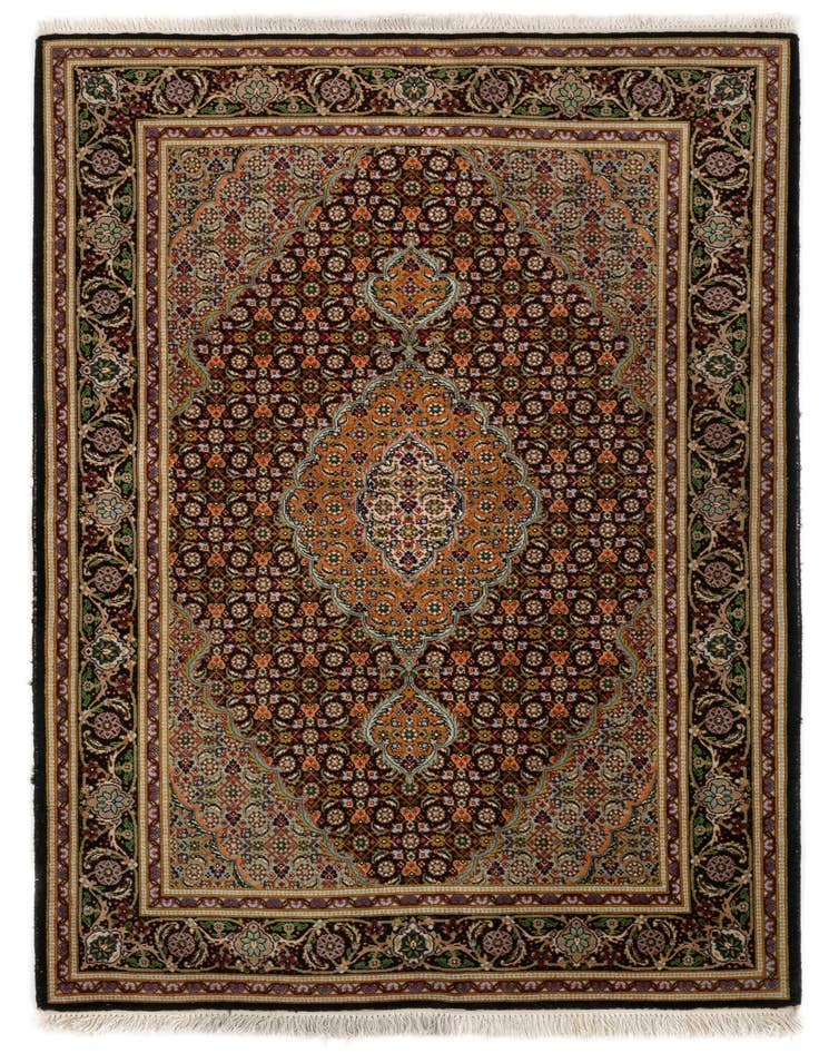 Detail image of 3' 3 x 4' 11 Hand Knotted Tabriz Persian Wool Rug