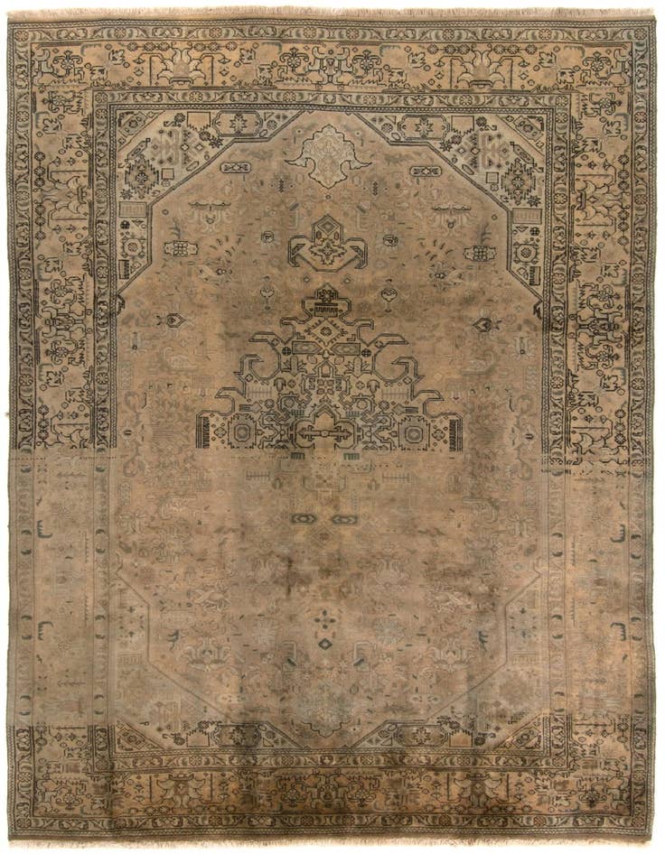 Detail image of 6' 4 x 9' 8 Hand Knotted Tabriz Persian Wool Rug