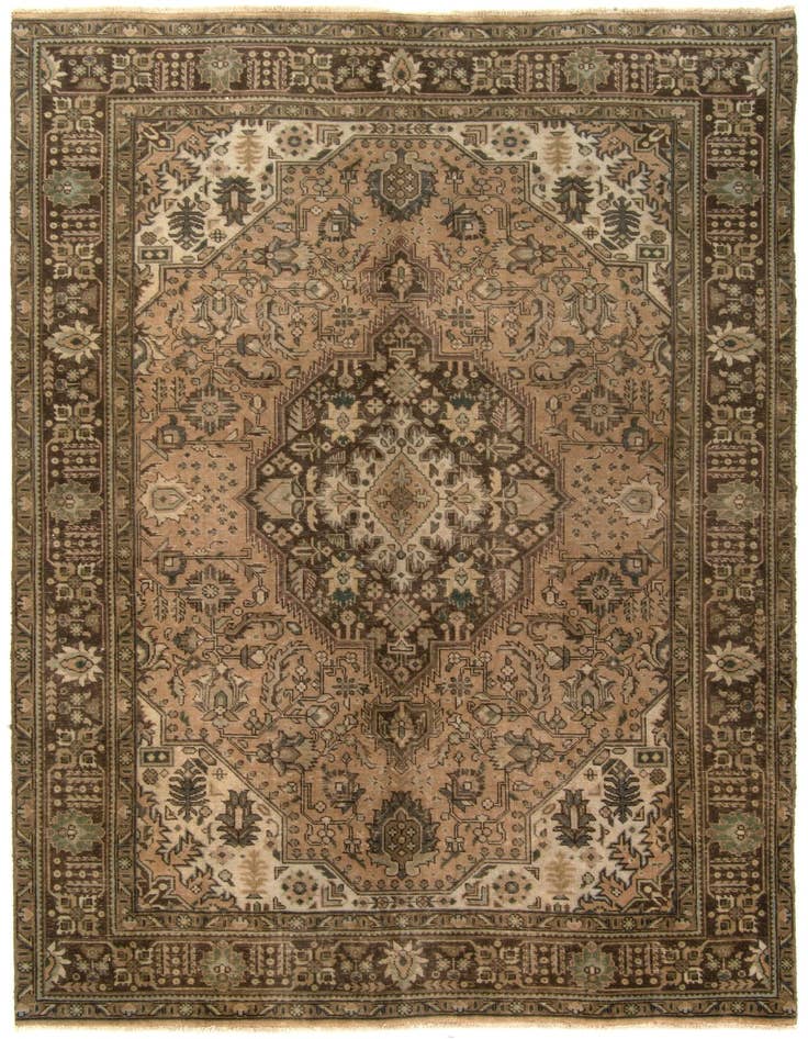 Detail image of 6' 6 x 9' 7 Hand Knotted Tabriz Persian Wool Rug