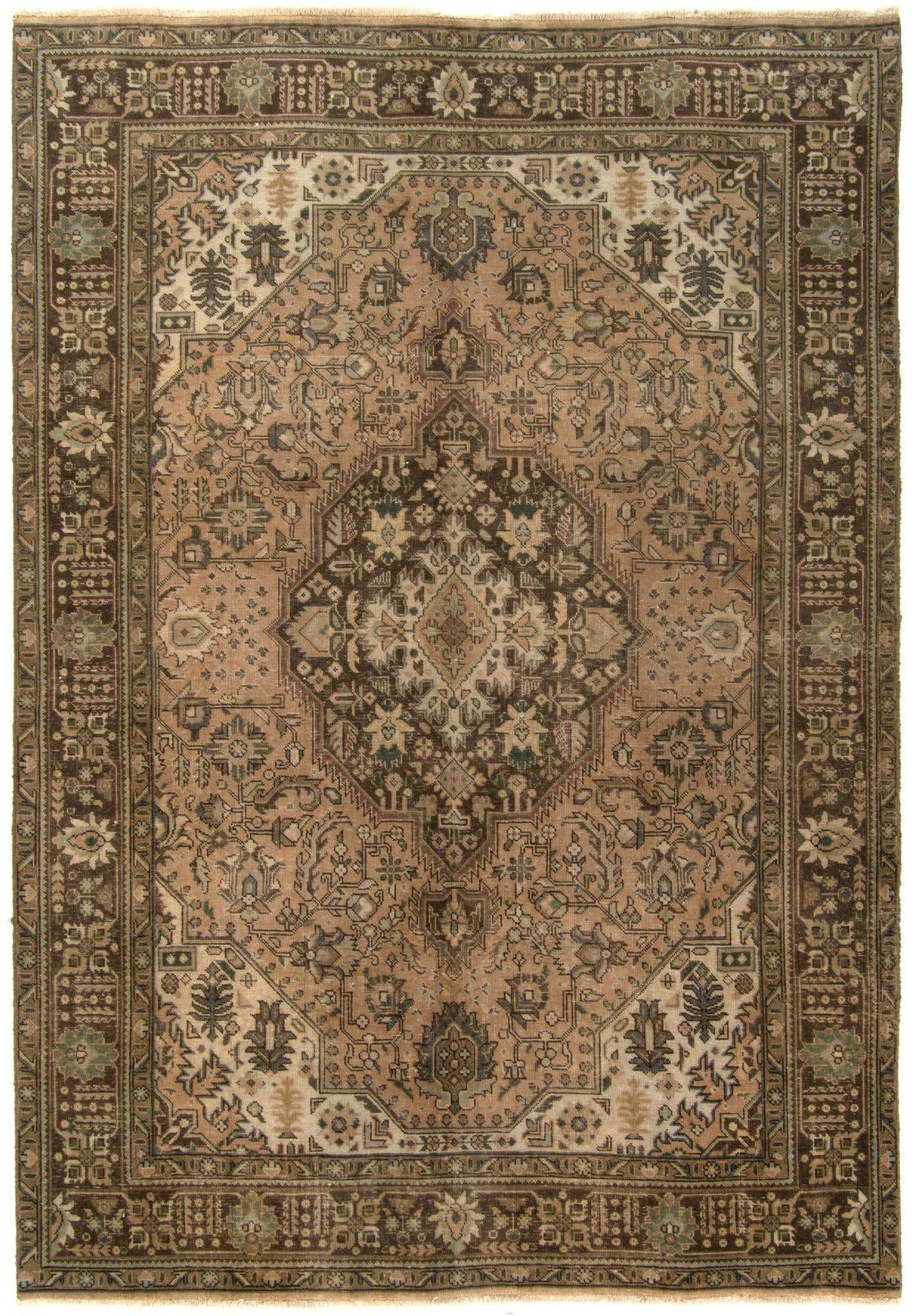 6' 6 x 9' 7 Hand Knotted Tabriz Persian Wool Rug