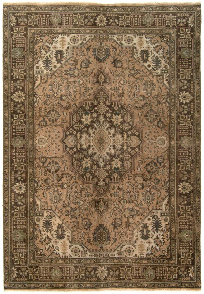 Detail image of 6' 6 x 9' 7 Hand Knotted Tabriz Persian Wool Rug