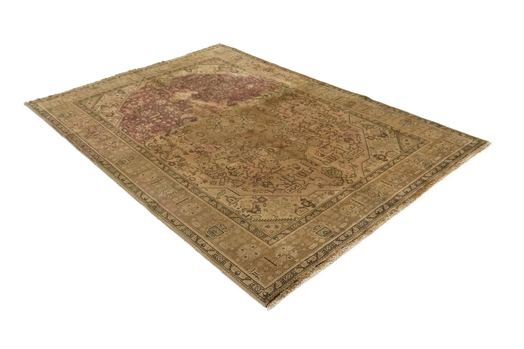 6' 7 x 9' 5 Hand Knotted Tabriz Persian Wool Rug
