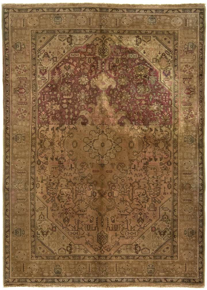 6' 7 x 9' 5 Hand Knotted Tabriz Persian Wool Rug
