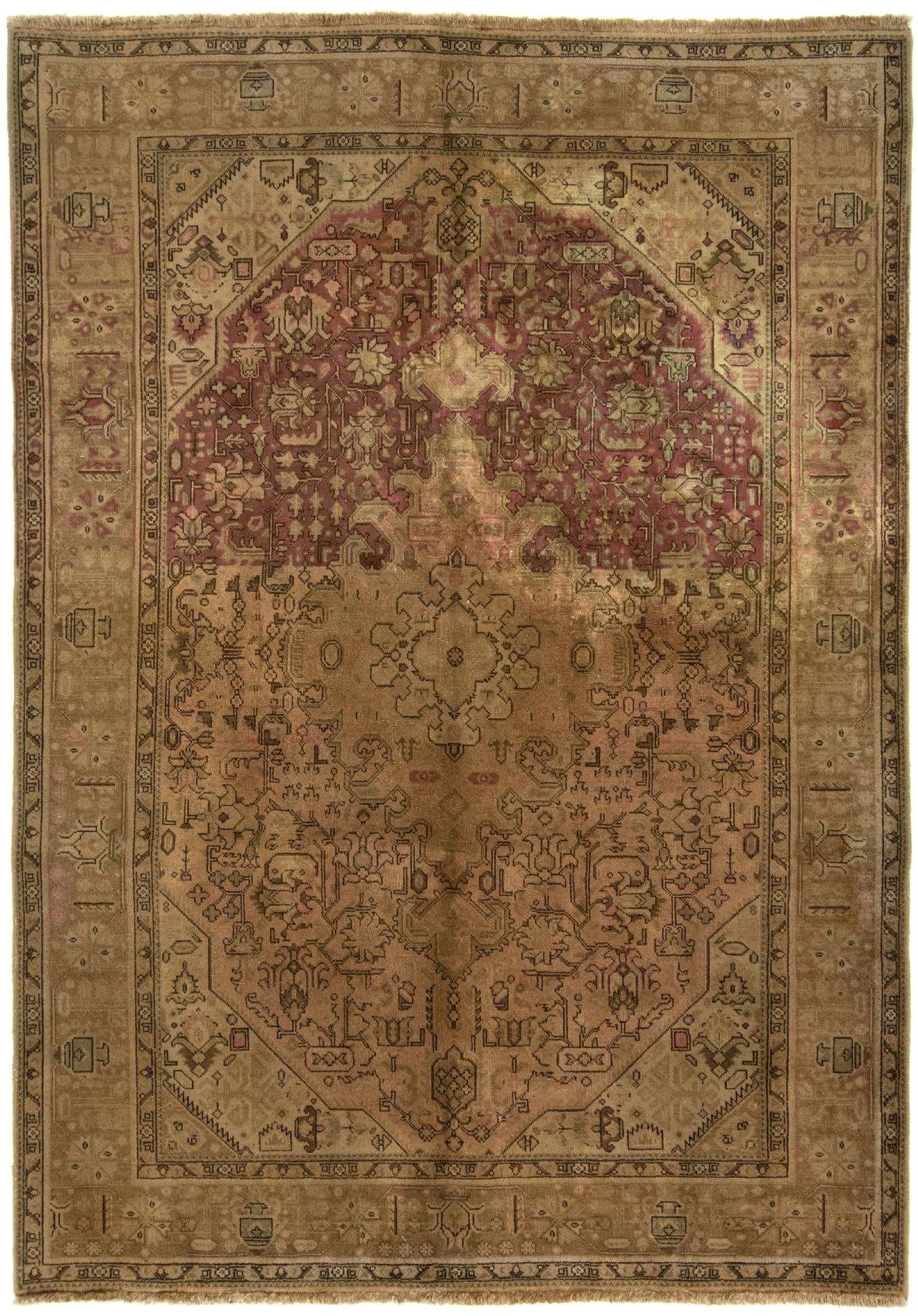 6' 7 x 9' 5 Hand Knotted Tabriz Persian Wool Rug