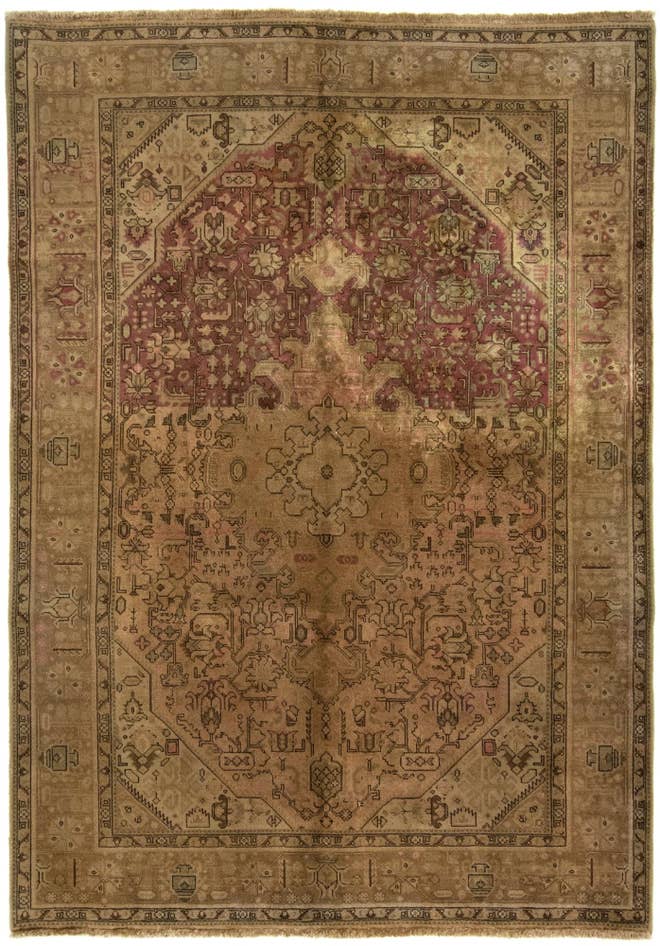 Detail image of 6' 7 x 9' 5 Hand Knotted Tabriz Persian Wool Rug