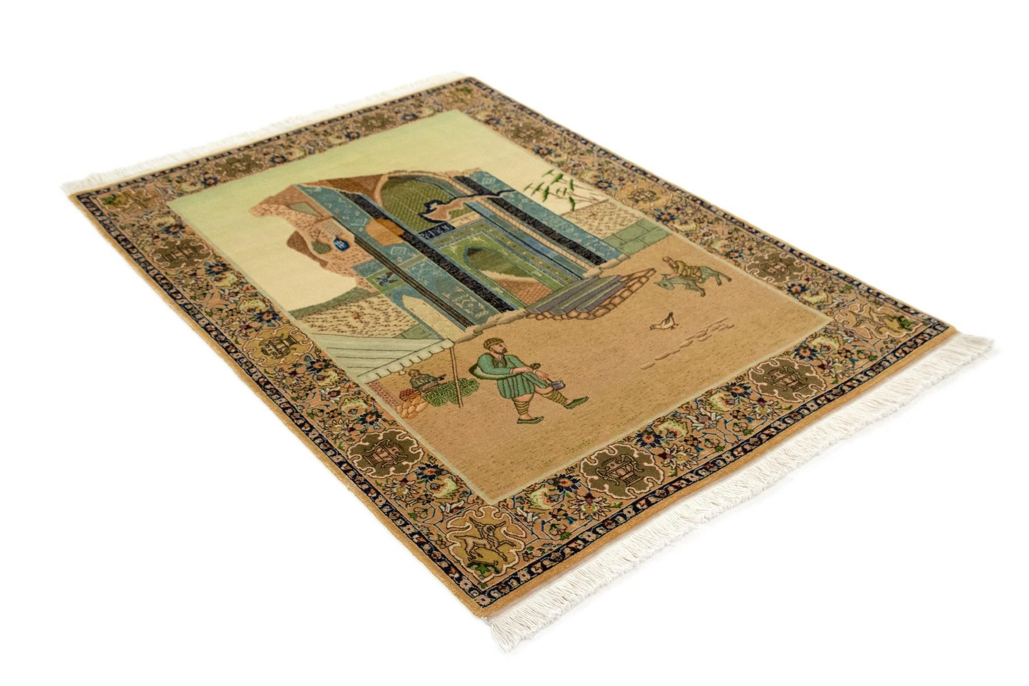 3' 3 x 4' 9 Hand Knotted Tabriz Persian Wool Rug
