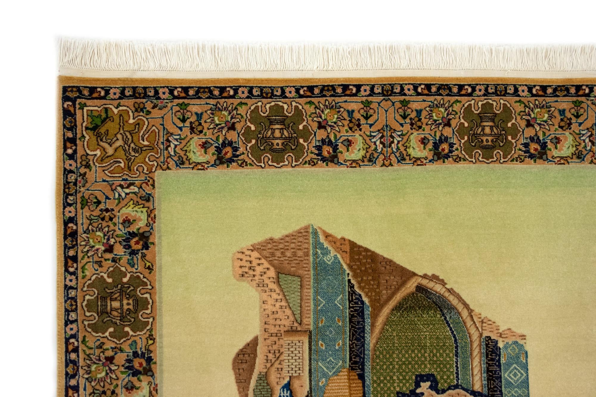 3' 3 x 4' 9 Hand Knotted Tabriz Persian Wool Rug