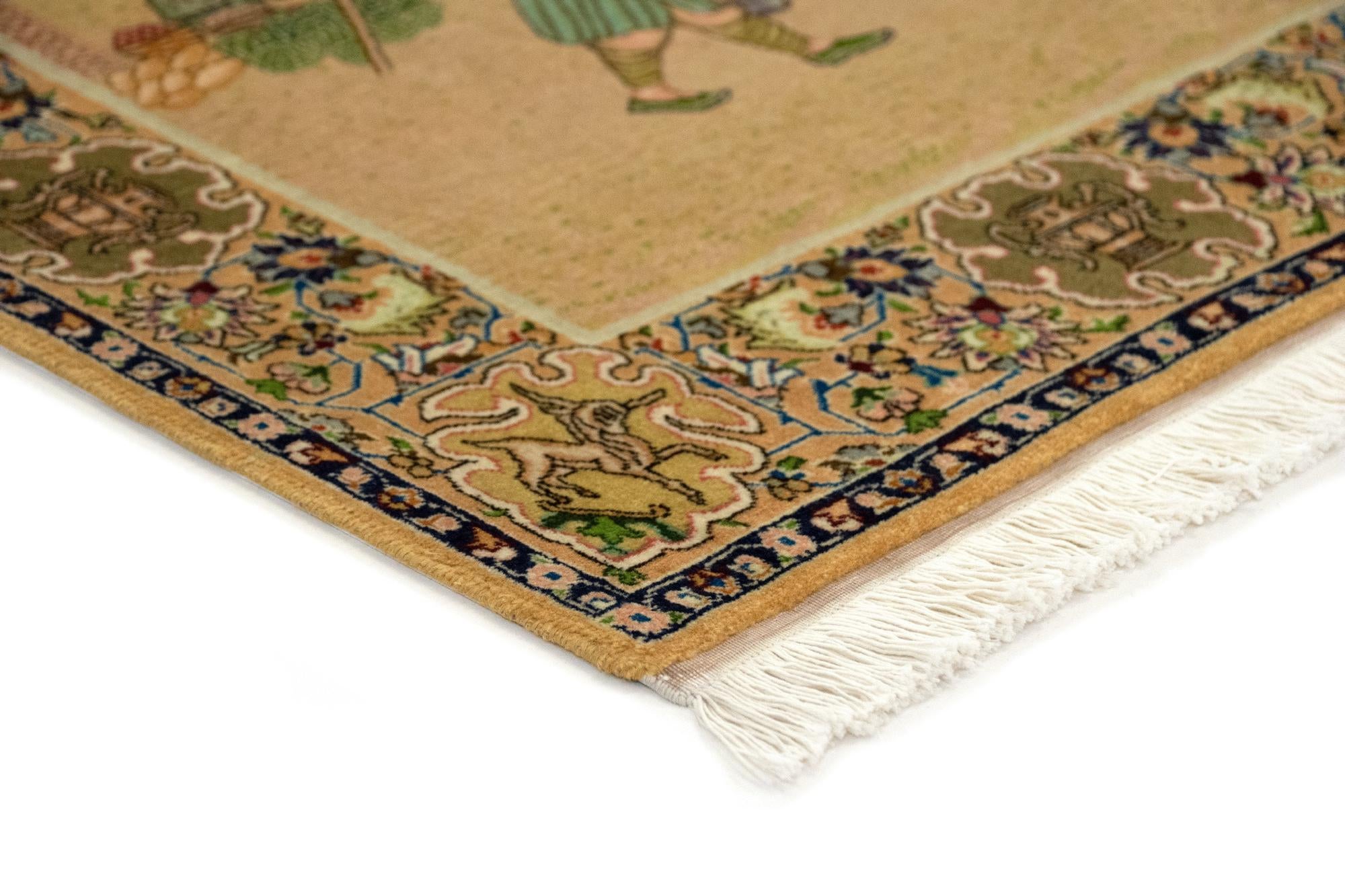 3' 3 x 4' 9 Hand Knotted Tabriz Persian Wool Rug