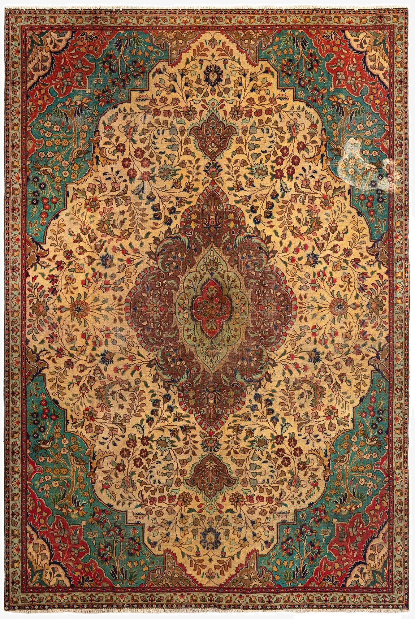 7' 3 x 10' 11 Tabriz Wool Rug