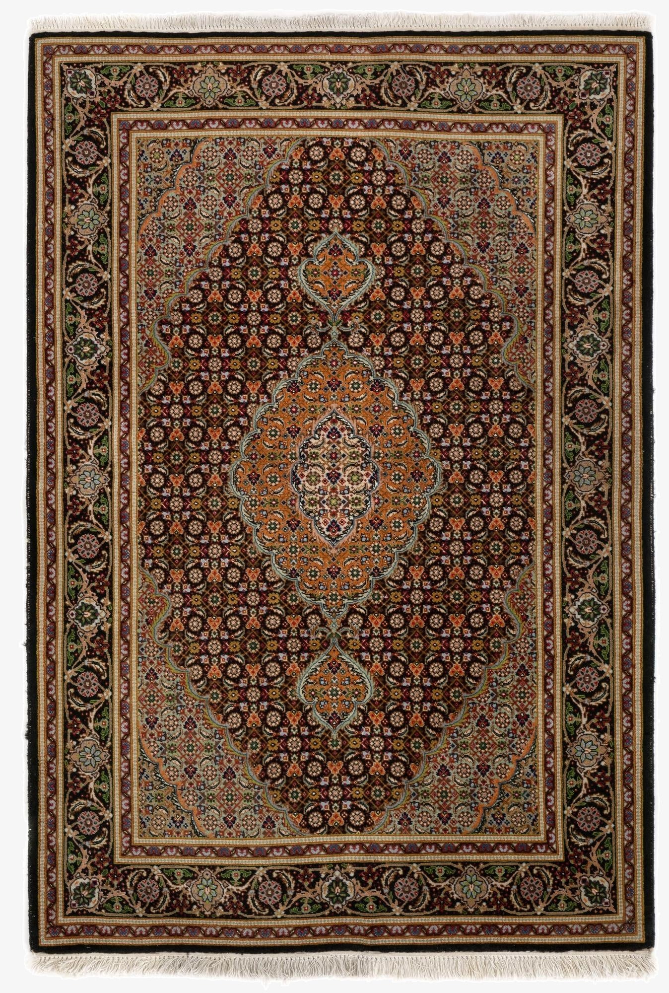 3' 3 x 4' 11  Hand Knotted Tabriz Persian Wool Rug
