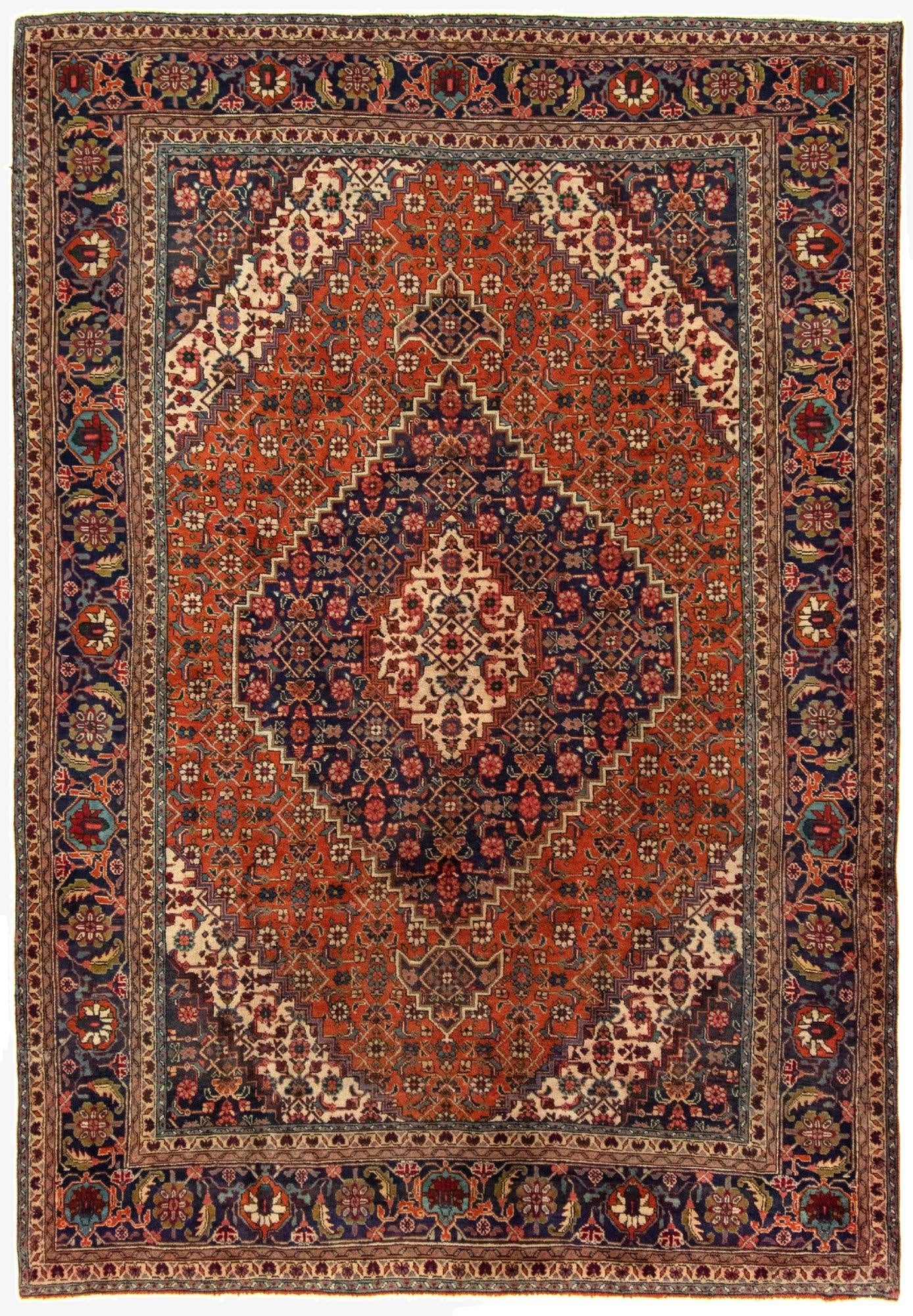 6' 8 x 9' 8  Hand Knotted Tabriz Persian Wool Rug