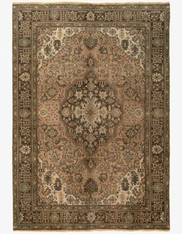 6' 6 x 9' 7 Hand Knotted Tabriz Persian Wool Rug