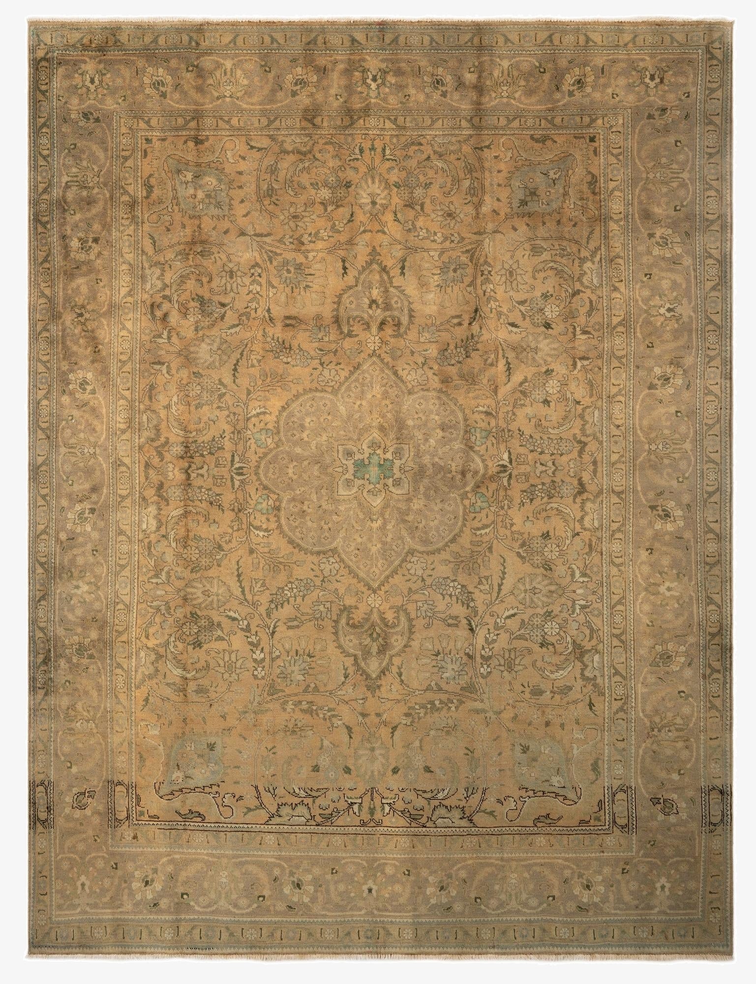 8' 6 x 11' 1  Hand Knotted Tabriz Persian Wool Rug
