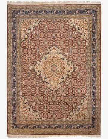 9' 4 x 12' 10 Hand Knotted Tabriz Persian Wool Rug