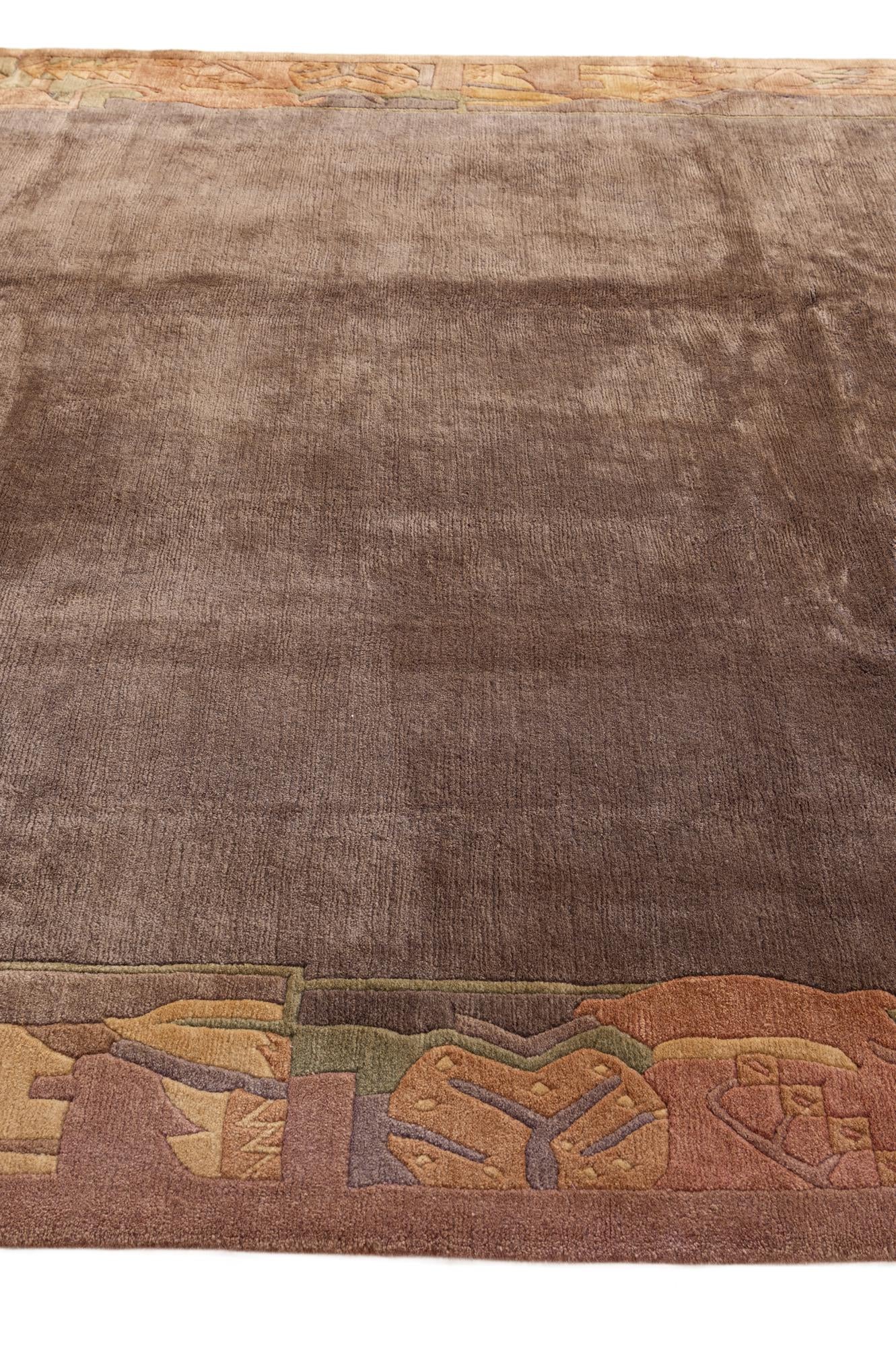 8' 2 x 10' 11 Hand Knotted Tibet Wool Rug