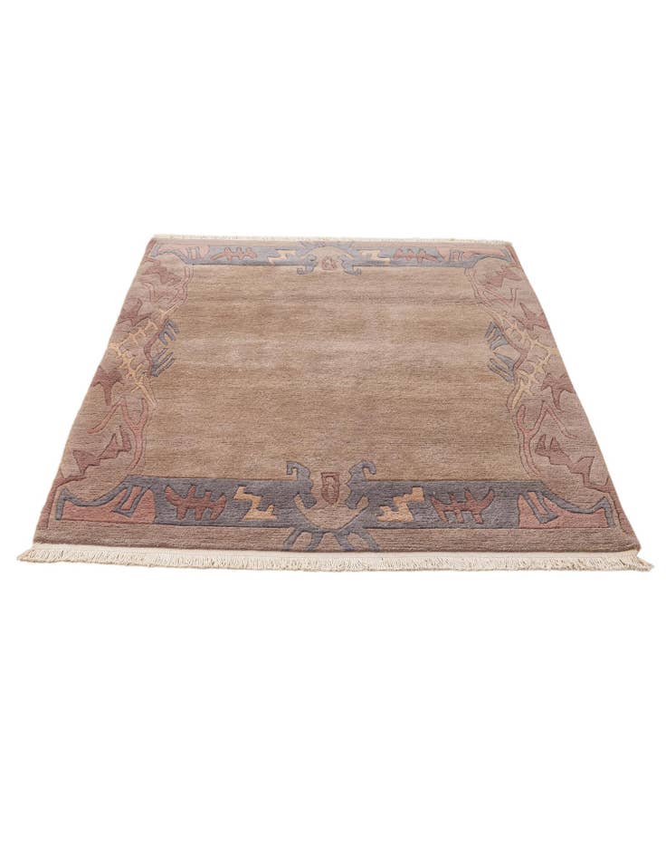 Detail image of 4' 1 x 5' 10 Hand Knotted Tibet Wool Rug