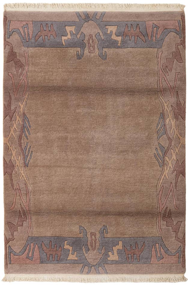 Detail image of 4' 1 x 5' 10 Hand Knotted Tibet Wool Rug