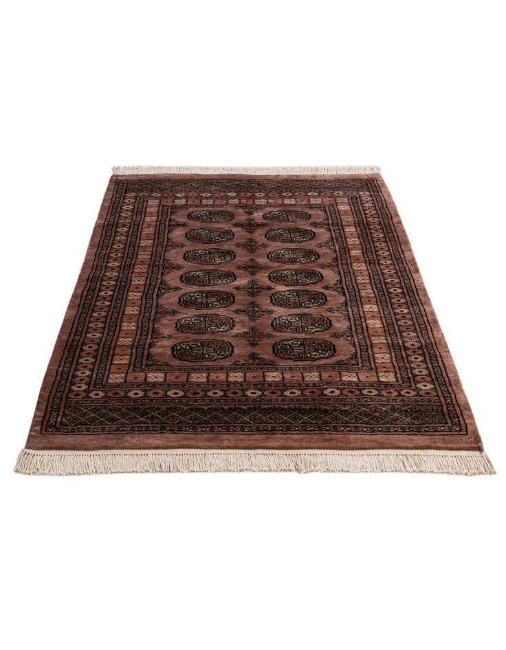 Detail image of 4' 2 x 5' 11 Hand Knotted Torkaman Persian Wool Rug