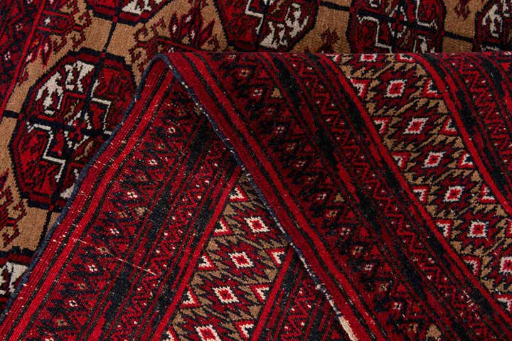 3' 5 x 4' 7 Hand Knotted Torkaman Wool Rug