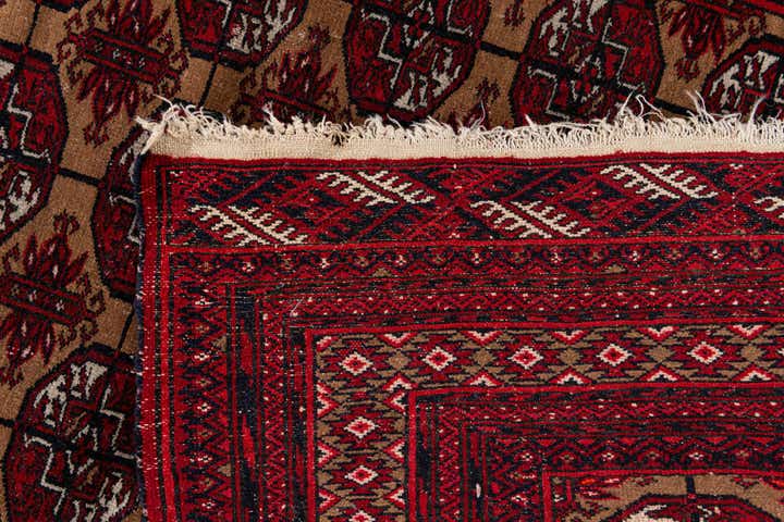 3' 5 x 4' 7 Hand Knotted Torkaman Wool Rug