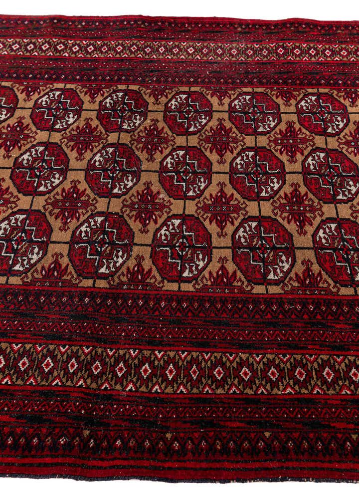 3' 5 x 4' 7 Hand Knotted Torkaman Wool Rug
