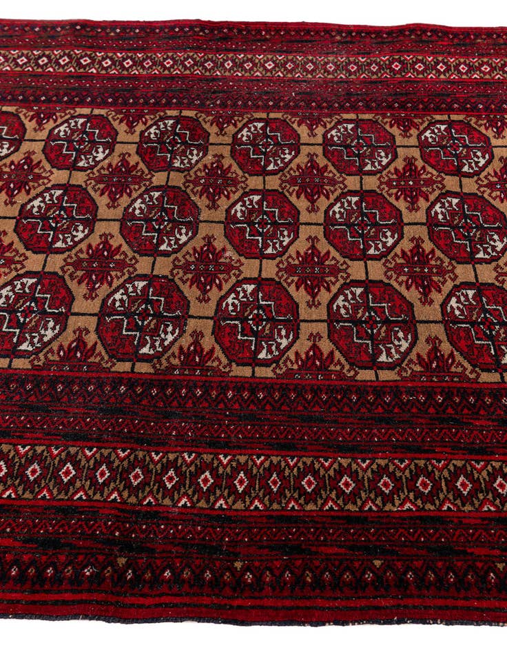 Detail image of 3' 5 x 4' 7 Hand Knotted Torkaman Wool Rug