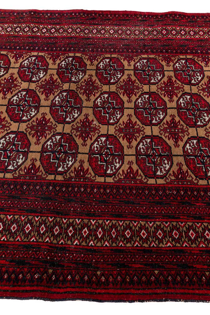 3' 5 x 4' 7 Hand Knotted Torkaman Wool Rug