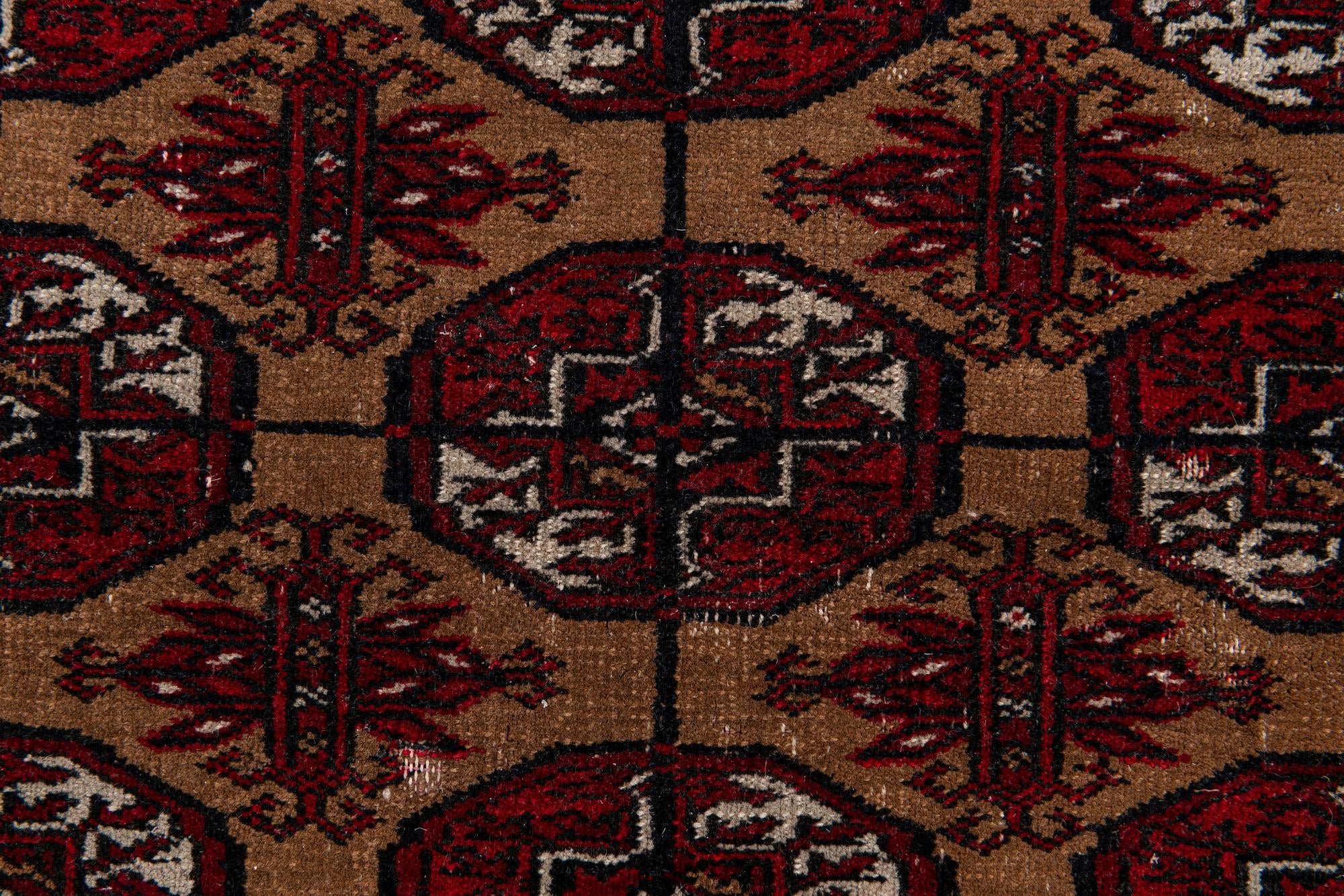 3' 5 x 4' 7 Hand Knotted Torkaman Wool Rug