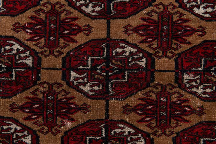 3' 5 x 4' 7 Hand Knotted Torkaman Wool Rug