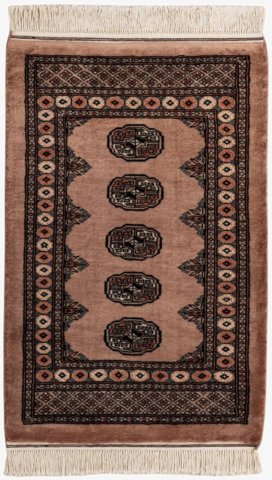 2' 9 x 4' 3  Hand Knotted Torkaman Persian Wool Rug