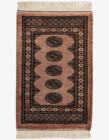 2' 9 x 4' 3 Hand Knotted Torkaman Persian Wool Rug