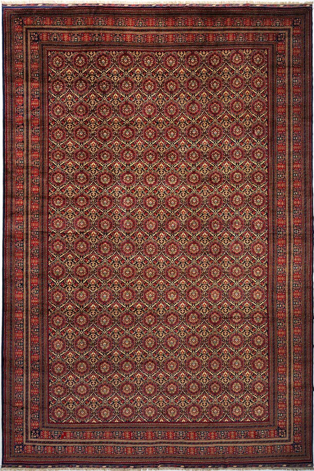 Detail image of 12' 8 x 19' 2 Torkman Wool Rug