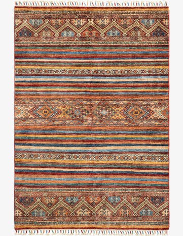 4' x 5' 11 Torkman Wool Rug