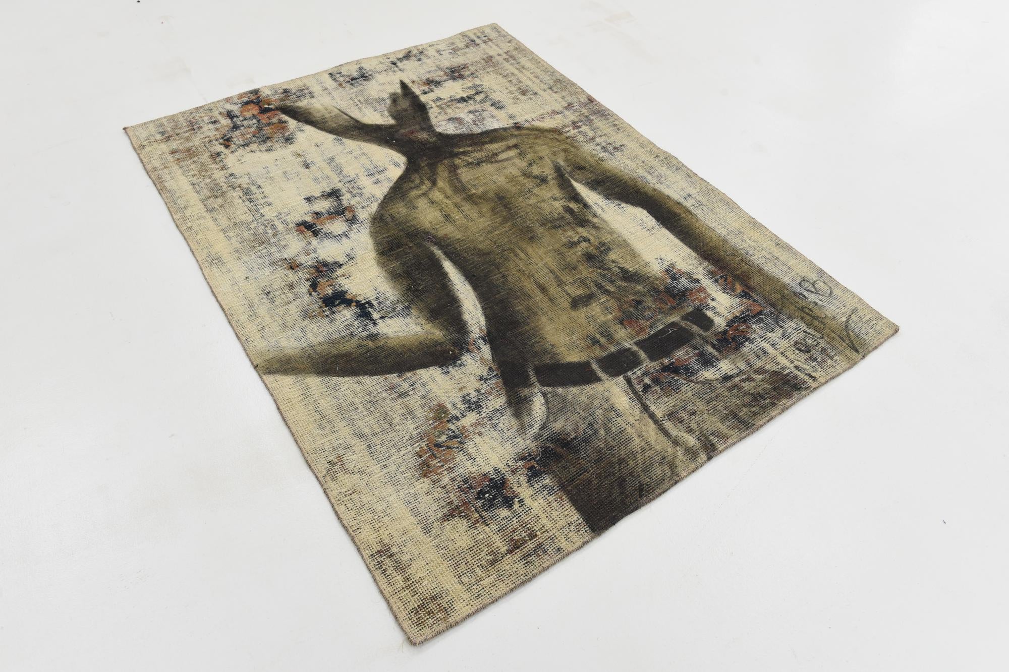 3' 5 x 4' 8 Hand Knotted Ultra Vintage Persian Wool Rug