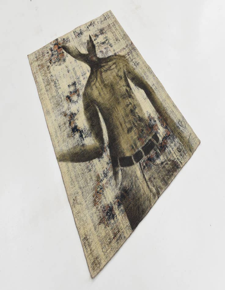 Detail image of 3' 5 x 4' 8  Hand Knotted Ultra Vintage Persian Wool Rug