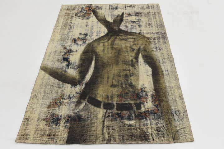 3' 5 x 4' 8 Hand Knotted Ultra Vintage Persian Wool Rug