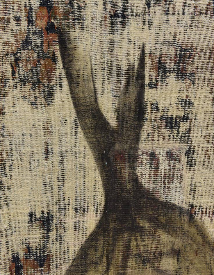 Detail image of 3' 5 x 4' 8  Hand Knotted Ultra Vintage Persian Wool Rug