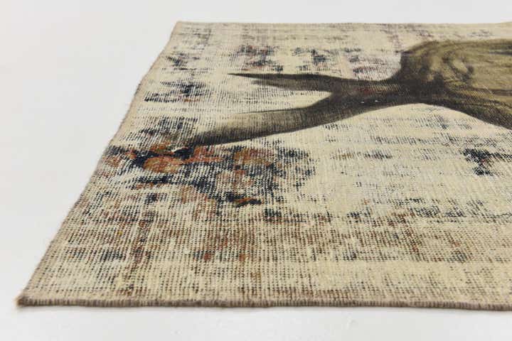 3' 5 x 4' 8 Hand Knotted Ultra Vintage Persian Wool Rug