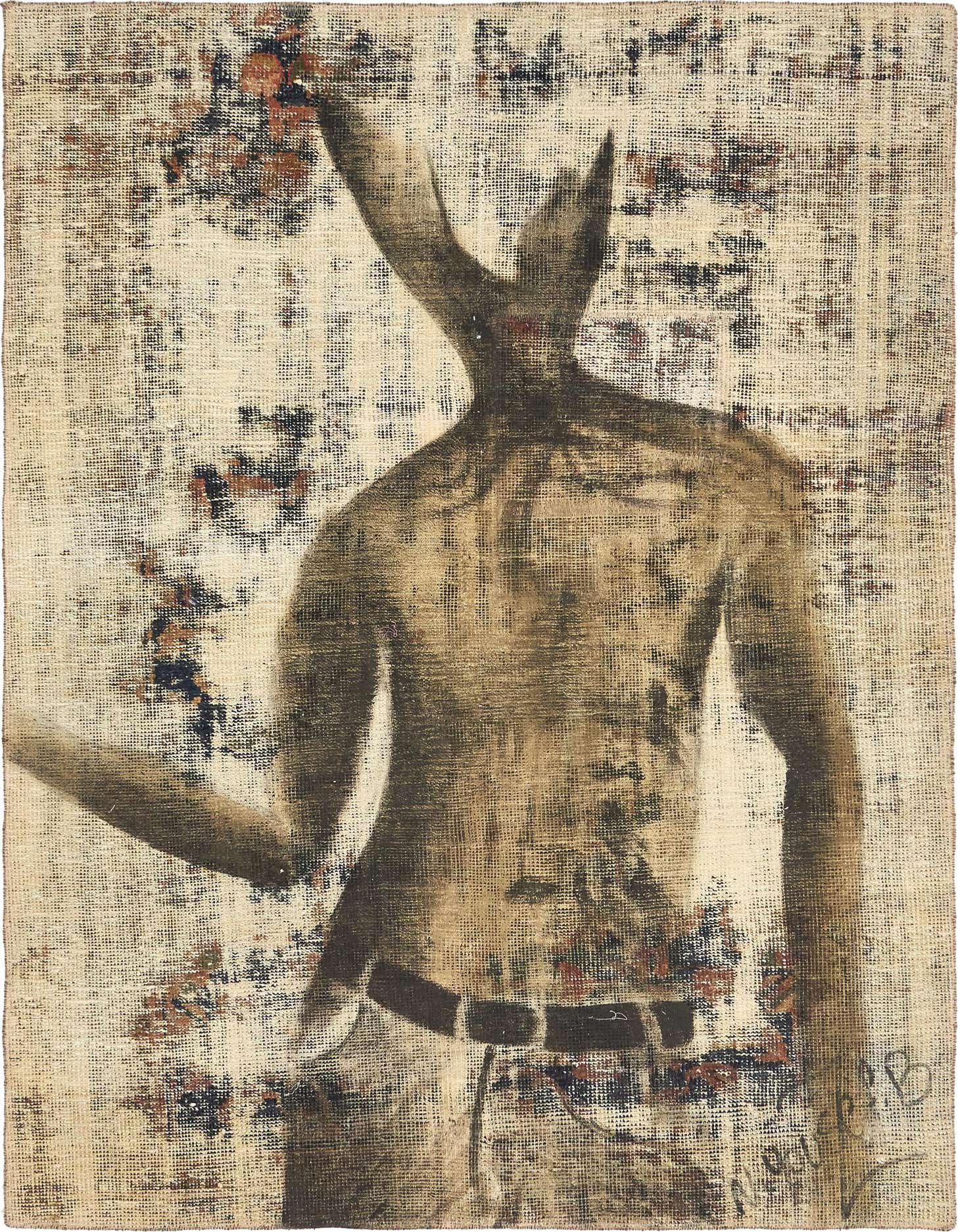 Primary image 3' 5 x 4' 8  Hand Knotted Ultra Vintage Persian Wool Rug