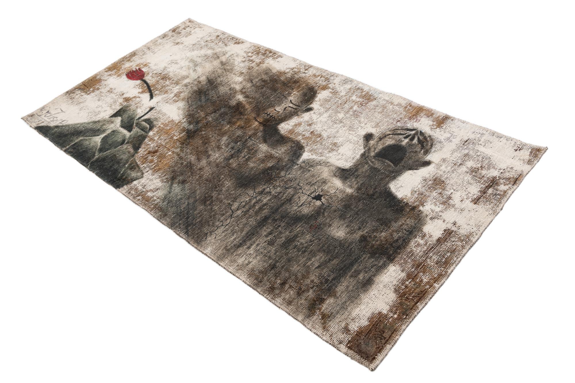3' x 5' 9 Hand Knotted Ultra Vintage Persian Wool Rug